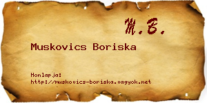 Muskovics Boriska névjegykártya